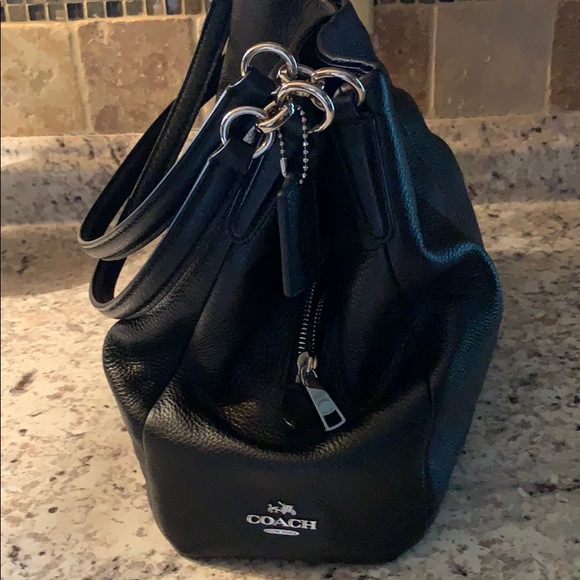 SOLD!Coach Black pebble leather with Silver Hardware - Picture 7 of 9